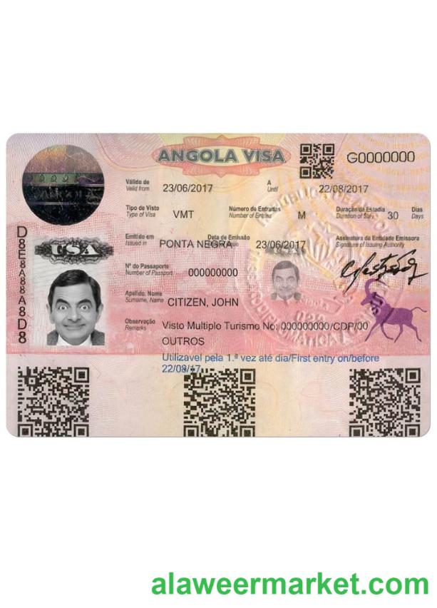 ANGOLA entry visa version 2